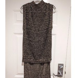 Free People Open Knit High Low Turtleneck Sleeveless Tunic Sweater Vest Medium